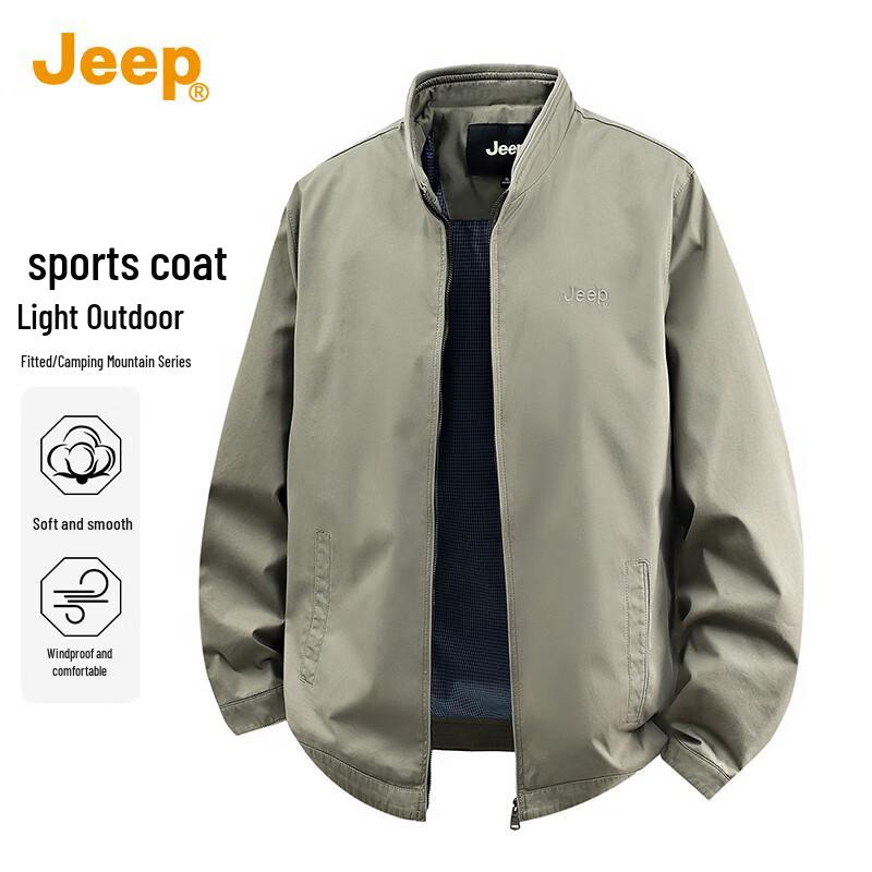 

JEEP Men s 2025 Autumn/Winter Pure Cotton Stand Collar Jacket 4XL