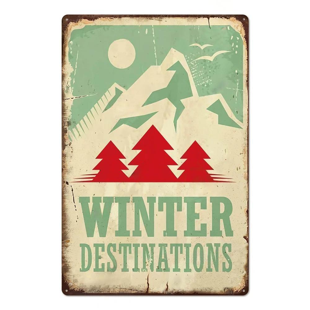 Camping Metal Posters Tin Sign Decor Vintage Plaque Metal Plate Retro Posters Wall Art Decor for Trip