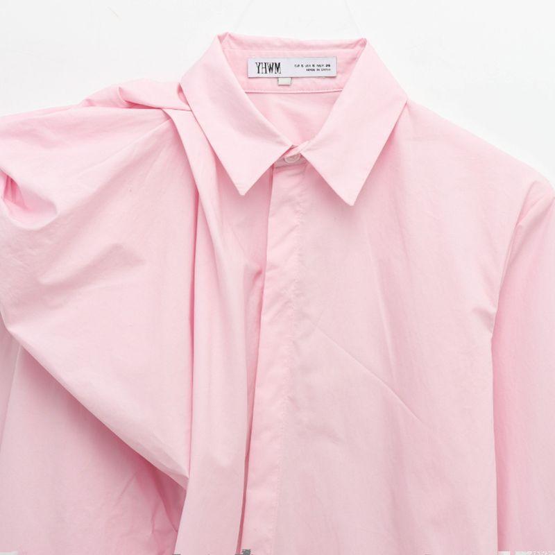 Za Autumn New Arrivals Women's Clothing Zr European and American Style Fashionable Shoulder Puff Design Poplin Shirt 2510259