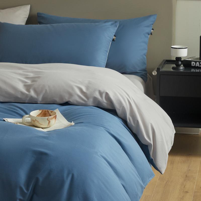 A-Class 100S Long-Staple Cotton Sateen Brushed Solid Bedding Set Duvet Cover Set Luxurious Milled Softness, Smooth
