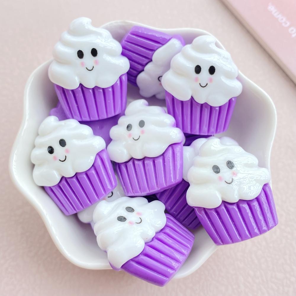 8Pcs New Models Resin Cute Cartoon Halloween Series Flat Bottom Scrapbook Diy Jewelry Hair Clips Phone Case Ornament Accessories