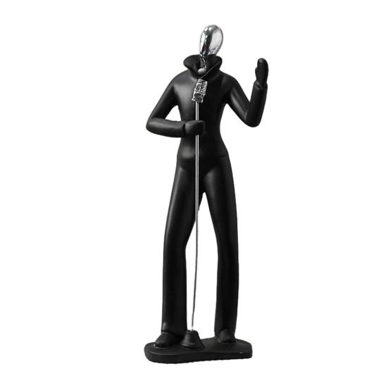 Minimalist Black Resin Figurines, Modern Abstract Musician & Golfer Statues, Luxury Home Decor for Living Room TV Stand Entryway Wine Cabinet, Unique