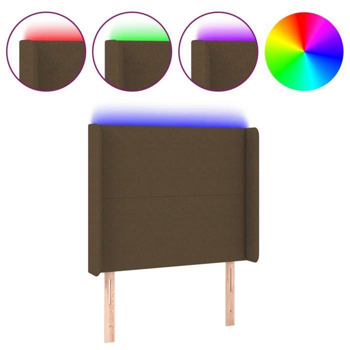 VidaXL LED Headboard Bedroom Furniture Single Bed Accessory Headboard Interior Dark Brown 3123761