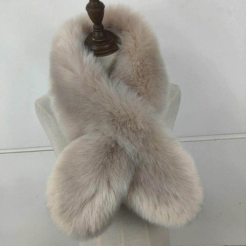 

Модный толстый плюшевый шарф: Искусственный мех лисы и кролика рекс, универсальная шаль и повязка на шею на осень/зиму 100cm хаки