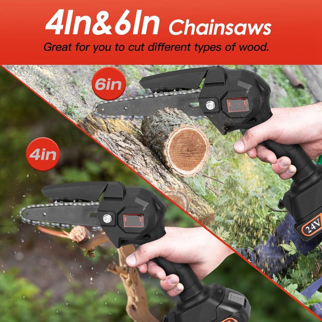 High-branch Handheld Mini Electric Saw Rechargeable Lithium Battery Single-hand Saw Pruning Felling 2-in-1 Cordless Pole Saw