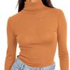 Women's Turtleneck Long Sleeve Shirts Fall Fashion Basic Thermal Underwear Tops Winter Clothes Turtleneck Top, Slim Fit Stretchy Mock Neck Shirt S-5XL