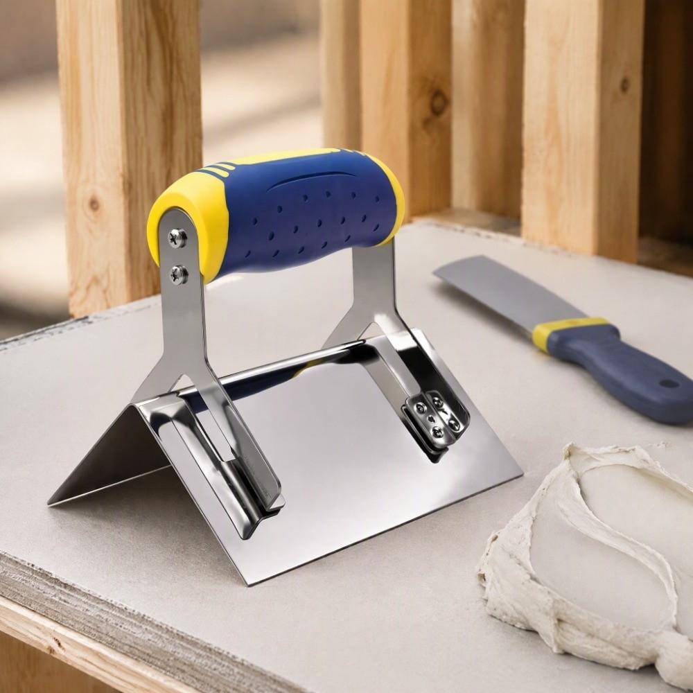 Comfort Grip Handle Outside Corner Trowel Stainless Steel Drywall Finishing Tool For Masonry Work