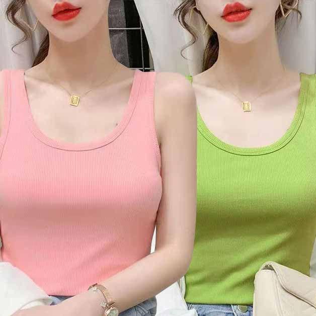Simple and Chic Women's Plus Size Slim Fit Solid Color Tank Top for Spring and Summer - Wear As a Base or Outer Layer, Threaded Spaghetti Straps