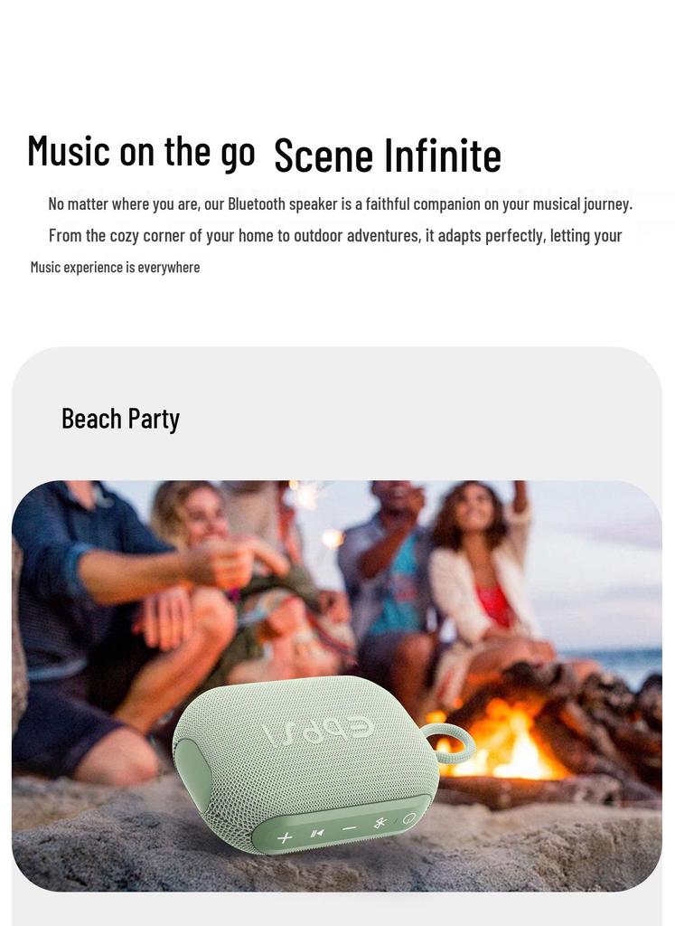 4GO Waterproof Portable Bluetooth Speaker: High-Quality Sound, Outdoor Wireless Mini Subwoofer