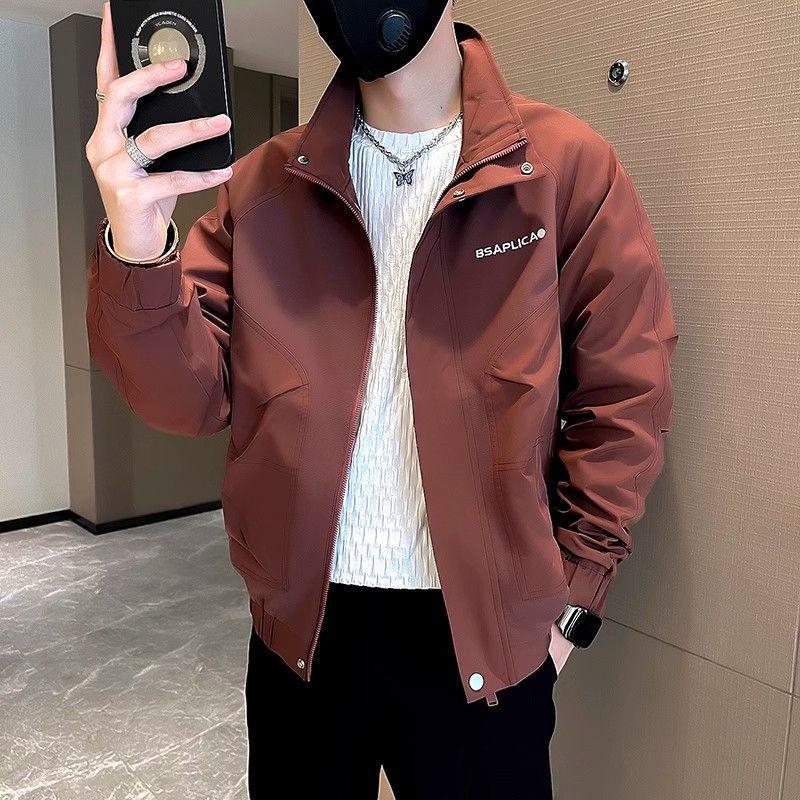 2025 Trendy Men's Hipster Embroidered Workwear Jacket, Spring/Autumn Style Casual Top