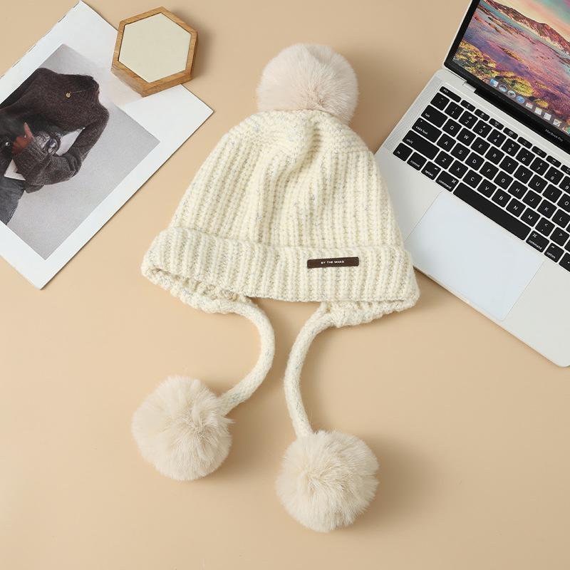 

Корейская версия универсальной шапки из вязаной шерсти с золотой проволокой, меняющей цвет, осенне-зимняя уличная утолщенная теплая шапка с милым шерстяным помпоном, новая average size