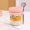 350ML Overnight Oat Cup Glass With Lid And Spoon Seal Food Breakfast Cup Portable Cereal Milk Salad Yogurt Cup Kitchen Item Cup