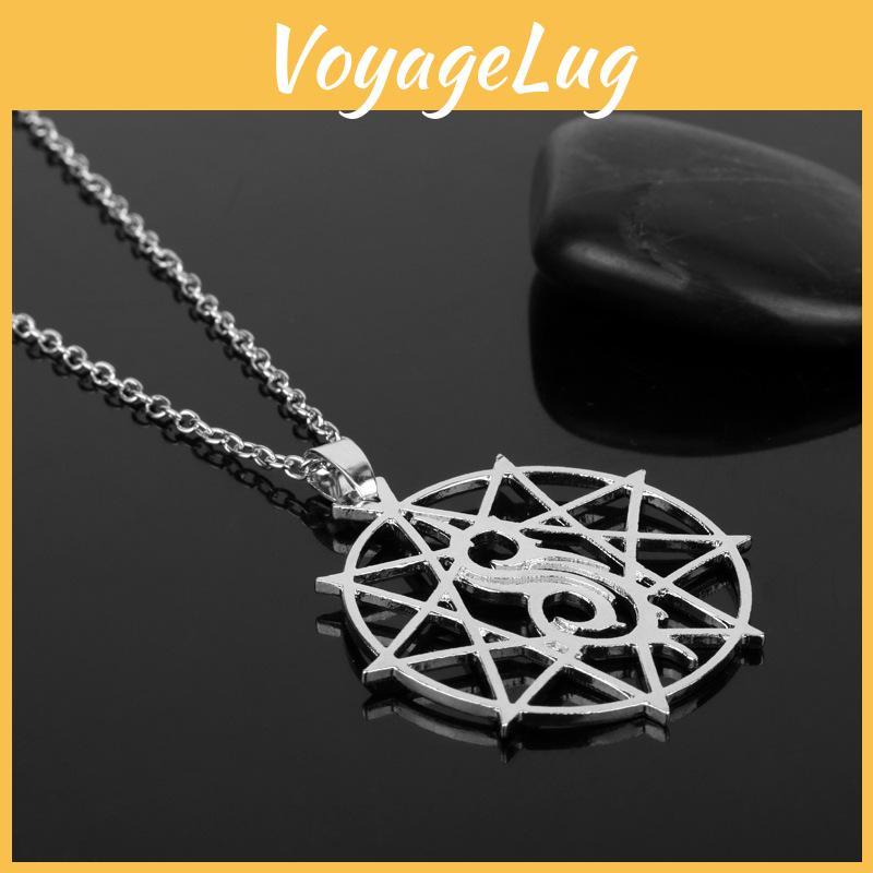 Slipknot Band Silver Geometric Alloy Necklace With Pendant For Travel Gift