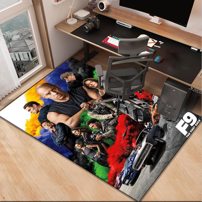 Fast And car Family Office Rug Chair Mat, Game Carpet, Suitable for Front Door, Bedroom, Living Room, Desk, Holiday Gift
