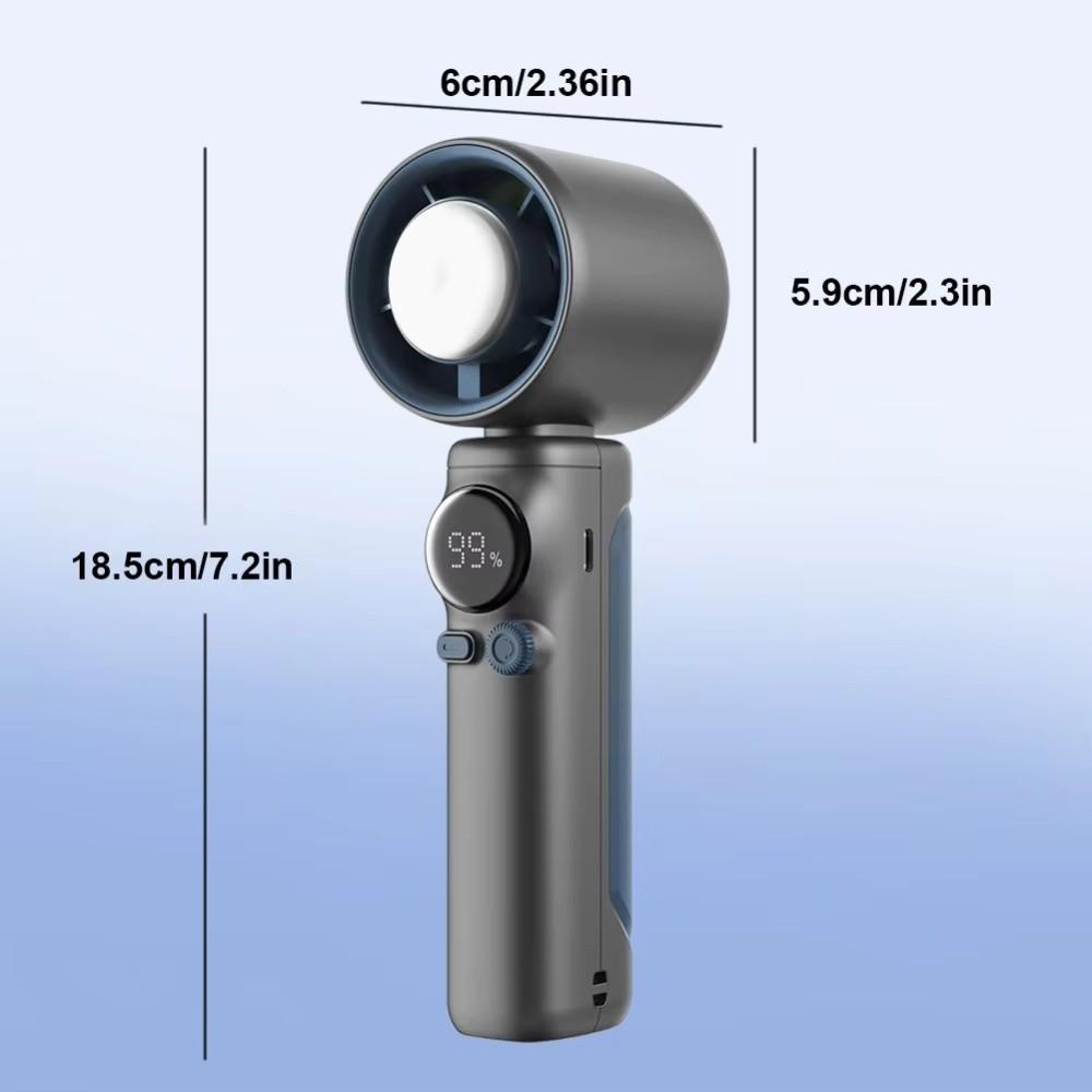 High Speed Handheld Fan with Hanging Rope Large Wind Mini Fan Magnetic Digital Display Portable Outdoor Fan Outdoor