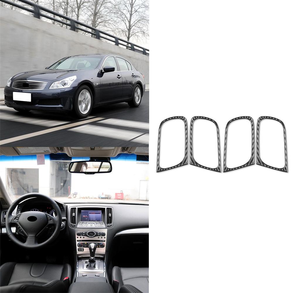 Real Carbon Fiber Car Interior Door Handle Cover Trim For Infiniti G37 2007-2013