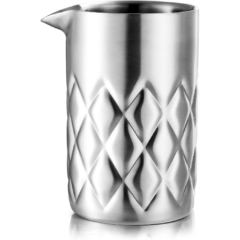 Nicunom Cocktail Mixing Glass, 18 Oz Stainless Steel Martini Stirring Glass, Double Walled Bar Mixing Pitcher, Cocktail Beaker, Seamless Glass Shaker