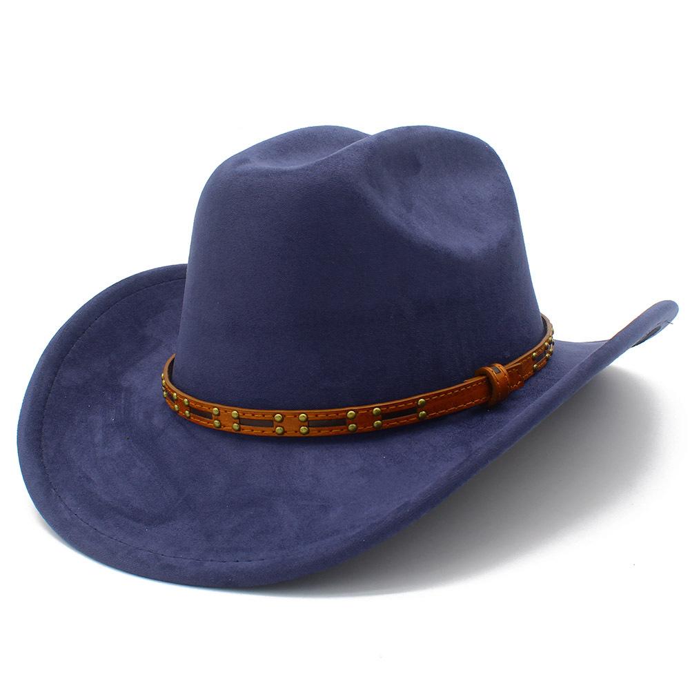 Multi-color Optional High-quality One-word Top Classic Simple Western Cowboy Hat Tan Leather Rivet Accessories Top Hat