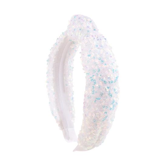 Girls Hair Hoop Knotted Shiny Sequin Elastic Headband Comfortable Fit Glittery Sparkling Hairband Hair Accessories