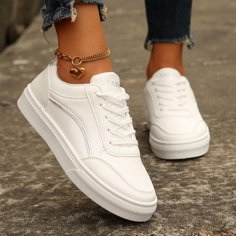New Round Head Solid Color Little White Shoes Casual Single Shoes Trendy Women's Shoes