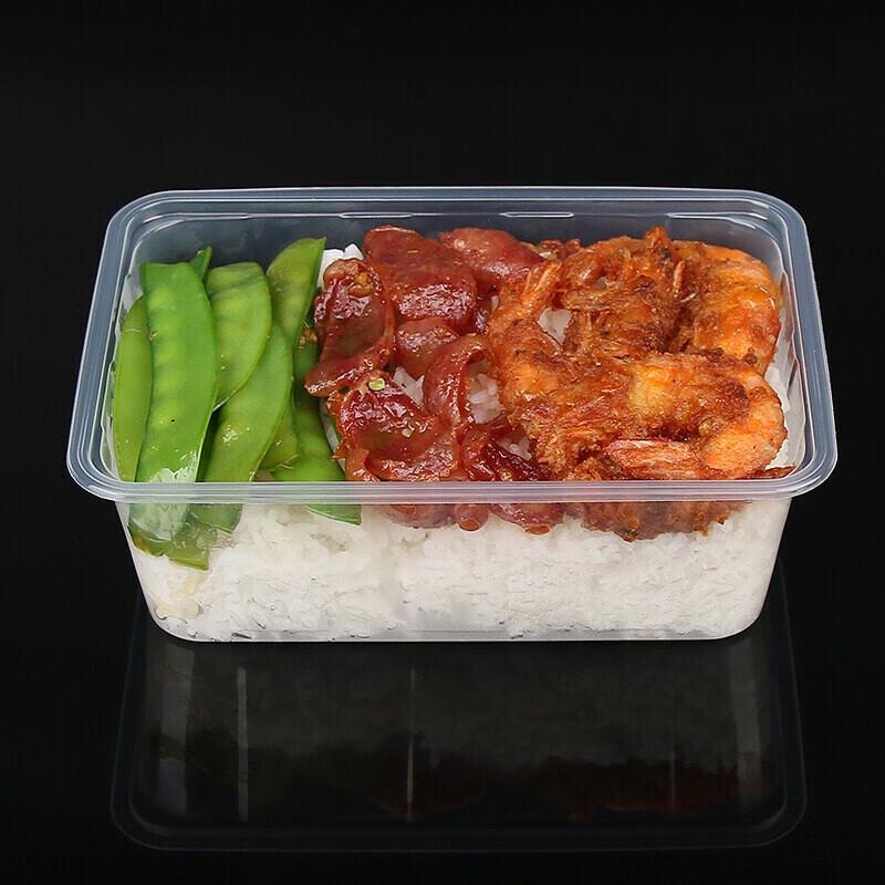 Disposable Rectangular Plastic Takeout Food Containers with Lids