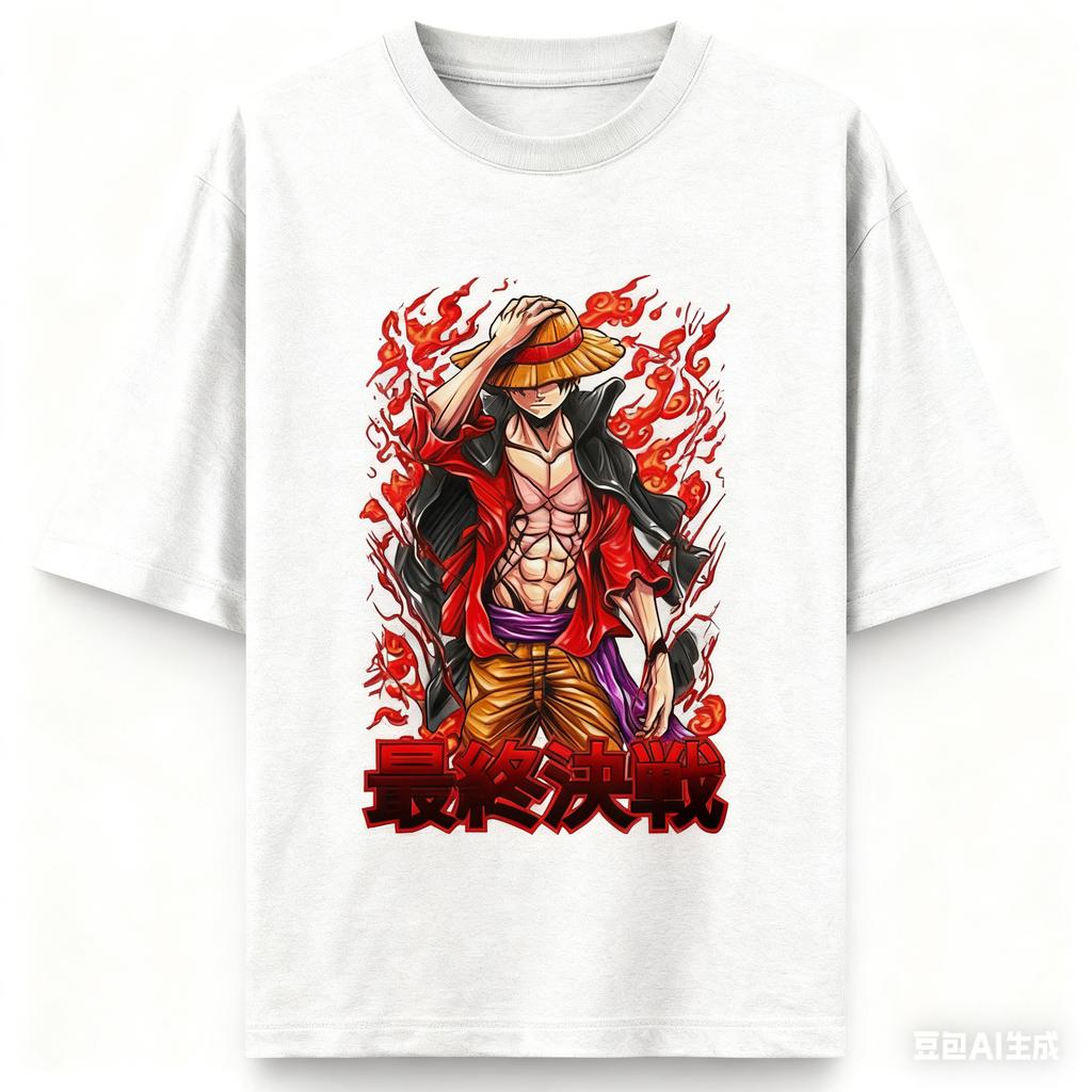 One Piece Anime Luffy Printing Oversized Cotton Tshirt Men and Women Harajuku Fashion Y2K Casual Summer Absorb Sweat Tshirt