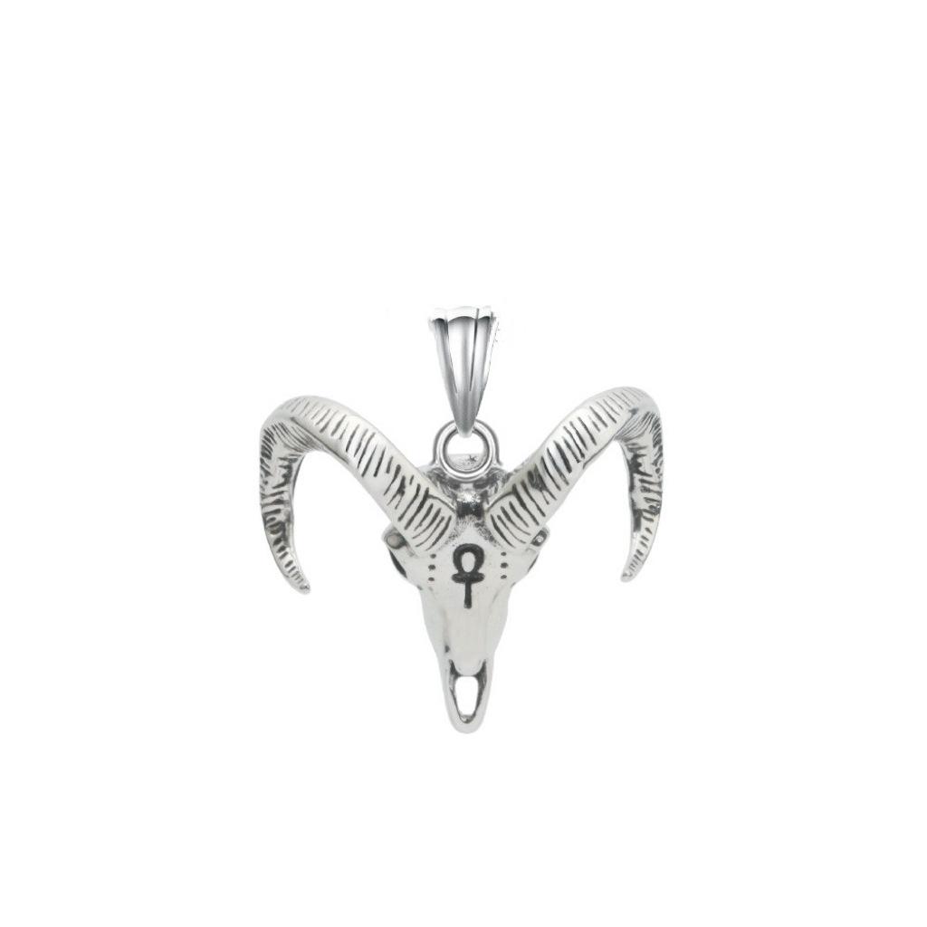 Vintage Goat Head Zodiac Sheep Pendant Necklace For Men Fashion Clavicle Chain