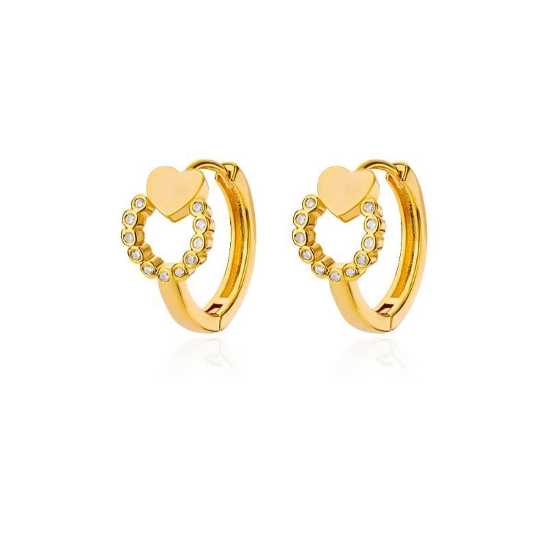 Simple Zircon Love Ear Buckle Women's Fashion Titanium Steel Stud Earrings High-end Temperament Earrings Niche Hot-selling