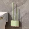 Silicone Wall Mount Toilet Brush Set Quick Dry Drain Base Efficient Gap Cleaning for Bathroom Use