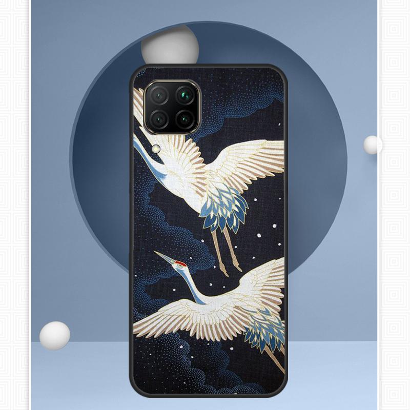 Red-crowned Crane Birds Japanese For Huawei Nova 12i 12s 11i 8i Y91 Y60 Y70 Y72 Y90 Y61 9 10 SE P20 P40 Lite P30 P60 Pro Case