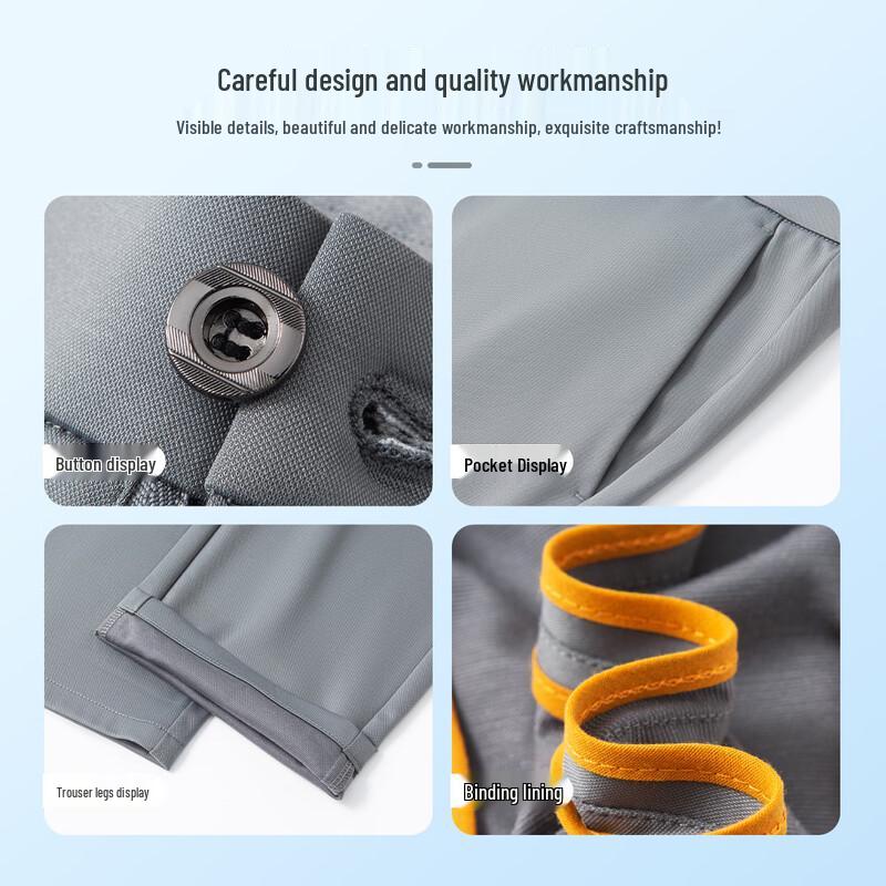 MONTAGUT Men's Silk Blend Easy Care Casual Trousers