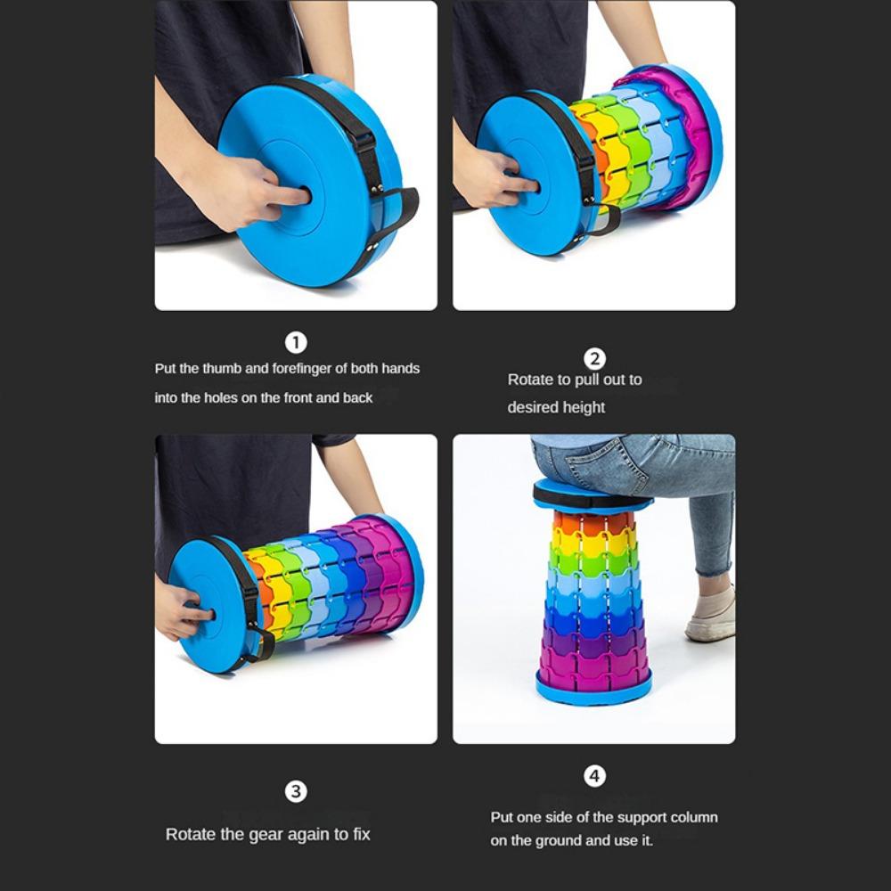 Regenbogen-Klappstuhl, tragbarer und einziehbarer Stuhl für den Heimgebrauch. Outdoor Camping Picknick Angelhocker. Hohe Tragfähigkeit