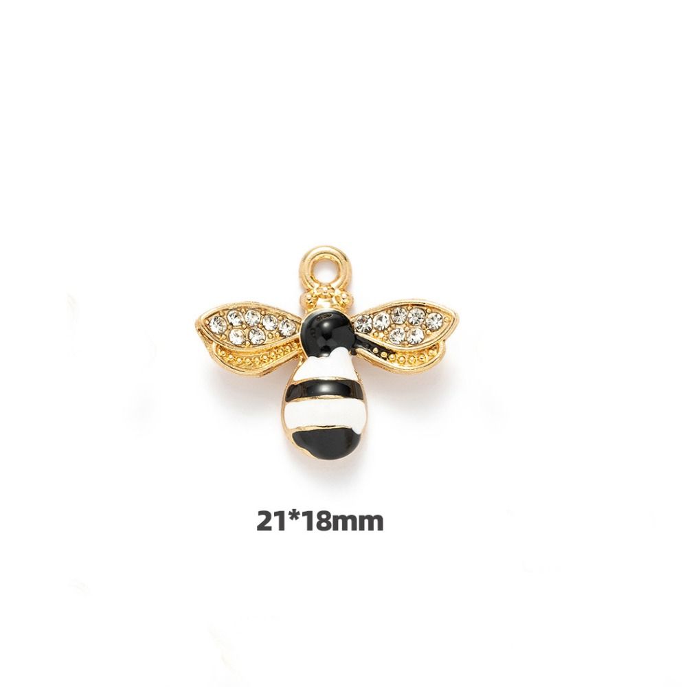 40Pcs 21x18mm Honeybee Charms  Pendants Necklace Rhinestone  Jewelry Making