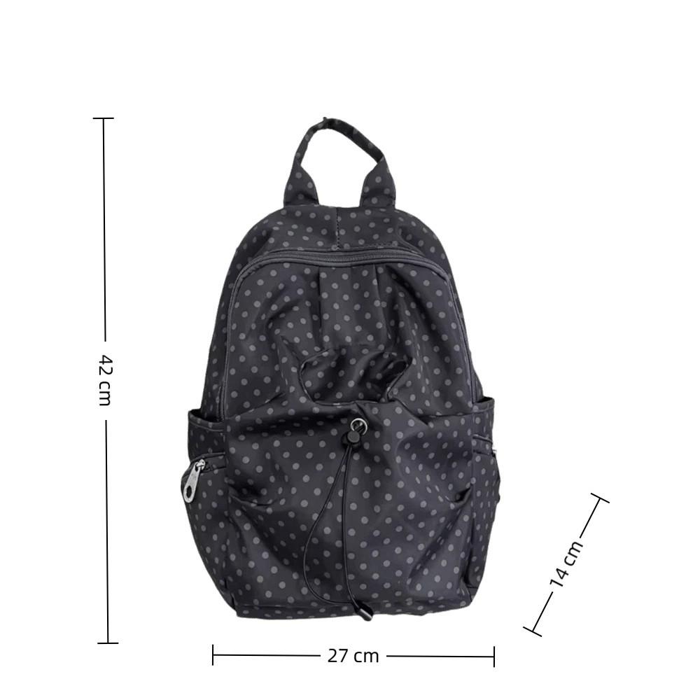 Versatile Polka Dot Women's Backpack Lightweight Nylon Backpack Bag School Bag For Students Travel Use