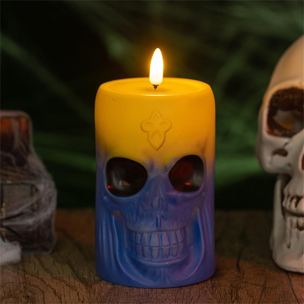 Lampa Gradientowa Horror na Halloween, Lampa Retro Świeca Nawiedzony Dom Dekoracja na Biurko do Domu