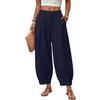 Women’s Straight Leg Drawstring Jogger Pants Lightweight Loose Fit Breathable Summer Trousers for Casual Wear Office Travel