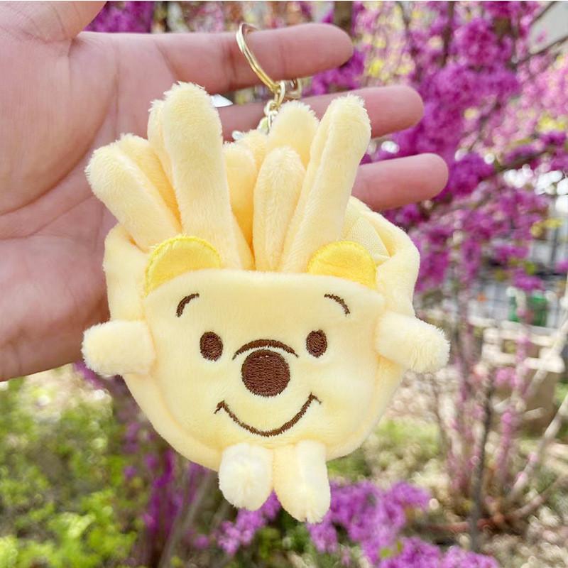 Playful Fun And Plush Keychain Toys Featuring Cartoon Hamburger And Fries French