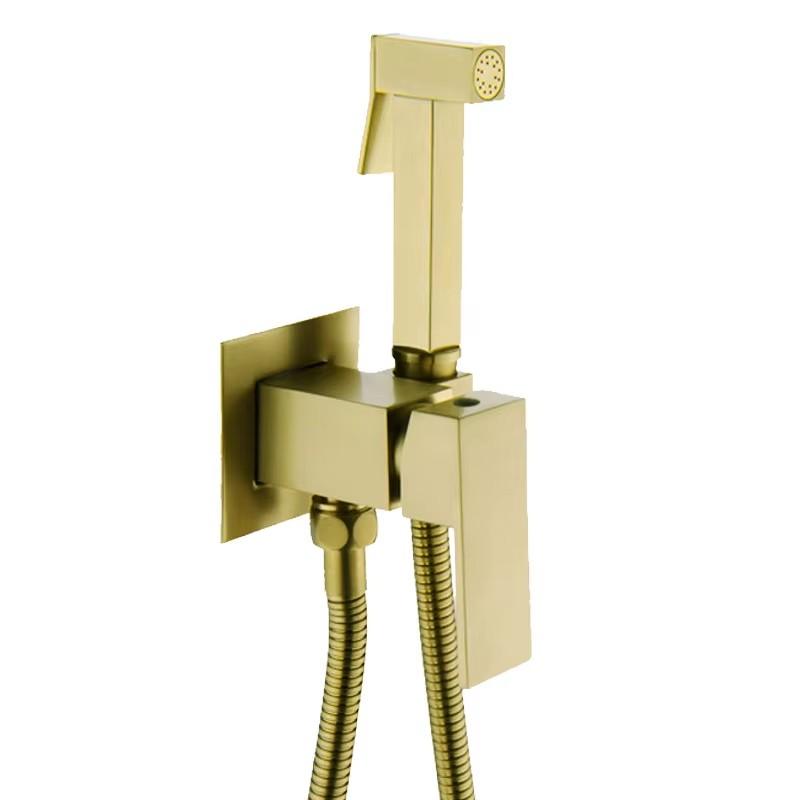 Messing Duscharmaturen Bidetbrause Wasserhahn Waschtischmischer Dusche Higienica Kalt- und Warmwassermischer Kran Quadratischer Duschkopf