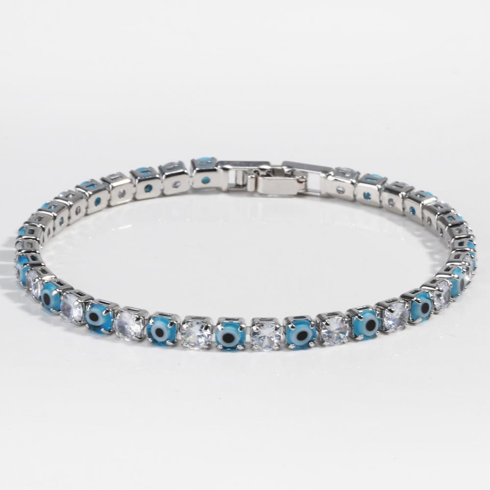 2026 Lucky Turkish Evil Eye Bracelet Women Hand Red Blue Gold Silver Zircon Tennis Chain Bangle Luxury Jewelry Gifts