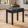 Piano Bench Artificial Leather Upholstery Quilted Buttons Storage Space Wooden Legs Black