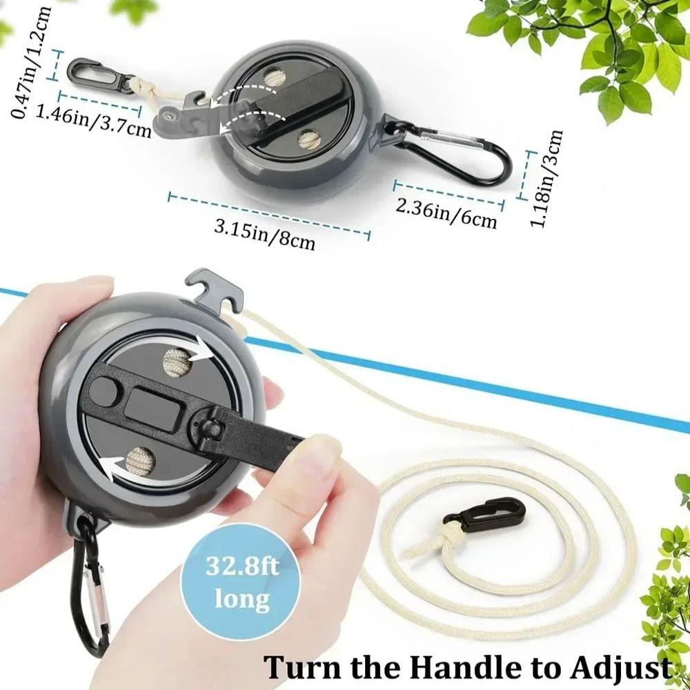 Portable Plastic Adjustable Clothesline Windproof Anti-slip Retractable Clothesline 10M Clothes Drying Rack Rope Outdoor
