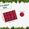 12Pcs Flocked Christmas Ball Ornaments 2.4inch Decorative Baubles for Anniversary