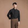 Mens Stand Collar Non Iron Slim Fit Long Sleeve Cool Casual Shirt