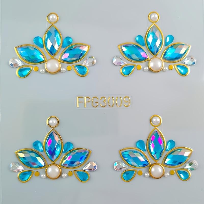 

1pc Diamond Stickers Colorful Diamond Blue Princess Forehead Stickers Festive Performances, Body Art Embellishments, DIY Journals, Exquisite Gifts