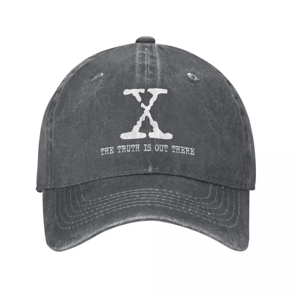 Fashion The X-Files The Truth Is Out There Baseball Caps Unisex Distressed Denim Headwear TV Shows Outdoor Summer Gift Hats Cap