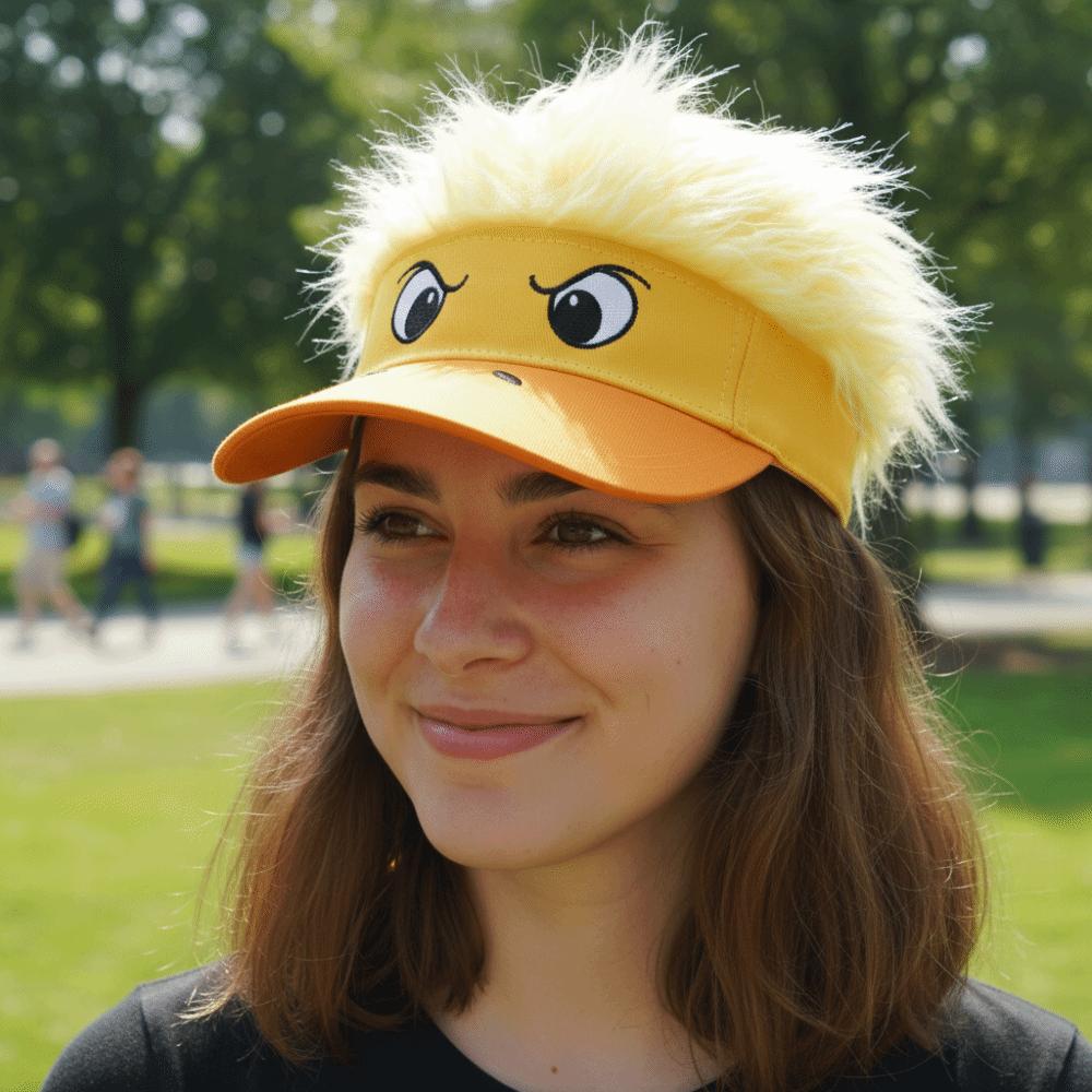 Lightweight Duckling Decorated Wig Cap Breathable Duck Tongue Cap Outdoor Sports