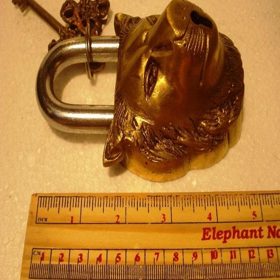 Home & Garden Finish Löwenschloss mit Schlüssel (Gold, Standard)