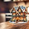 Charming Gingerbread House, Suitable for Christmas, Home and Office, Desktop Decoration, with Base, Ornaments, 2D Plan