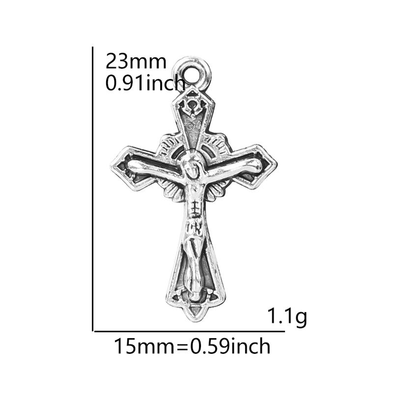 6pcs Religious Metal Retro Silver Color Cross Pendant Charms For Jewelry Making Bulk Christ Jesus Pendants DIY Necklace Earrings