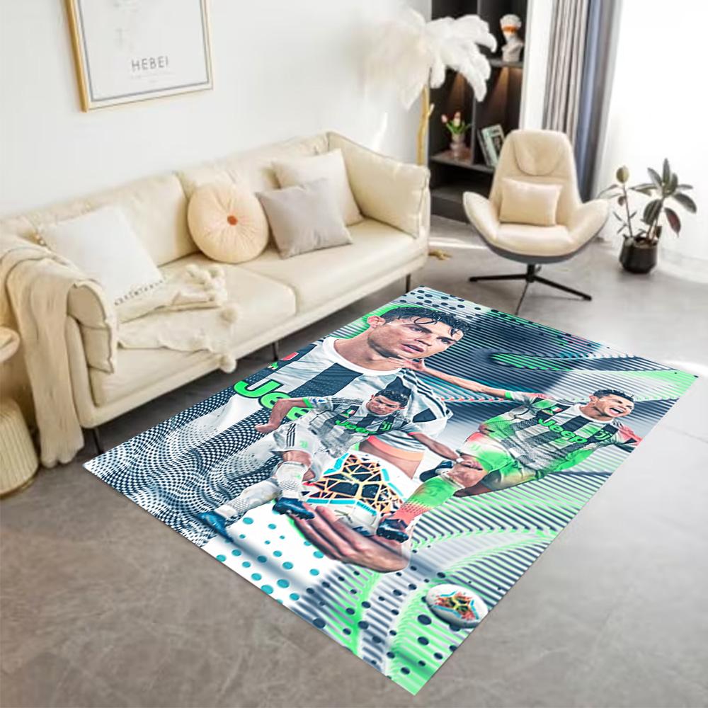 Portugal's Cristiano Ronaldo Area Rug Perfect for Playrooms Foyer Outdoor Decorate Room Antislip Carpet Office Home Decor Best for Christmas